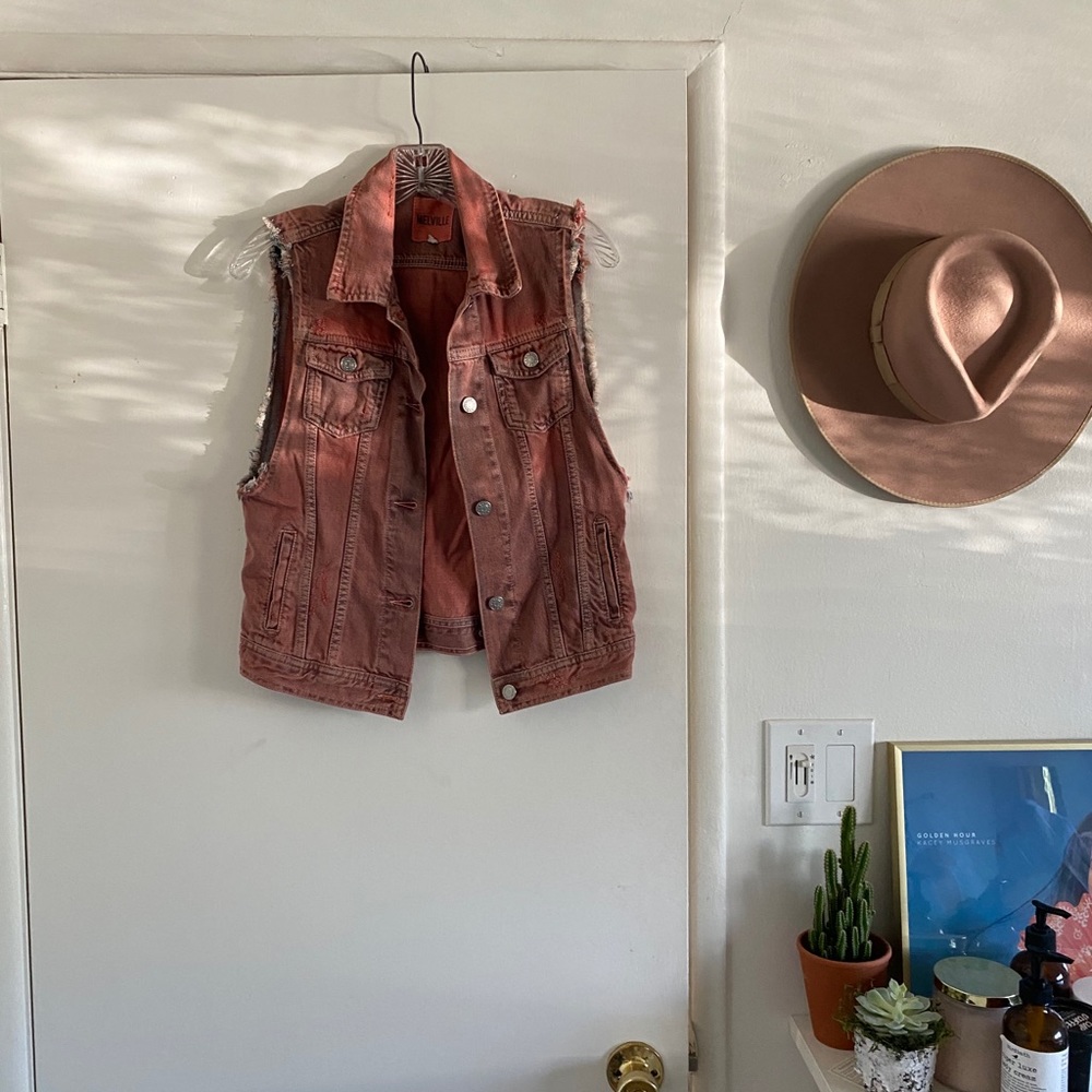 Burnt red jean vest